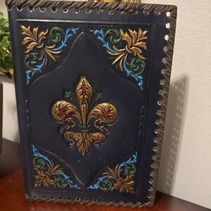 Leather Journal Fleur De Lis, Made in Italy, brand New, 6.5” x 9.25”